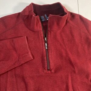 Tommy Bahama Reversible Sweater 2XLT Tall Red Burgundy 1/4 Zip Pullover